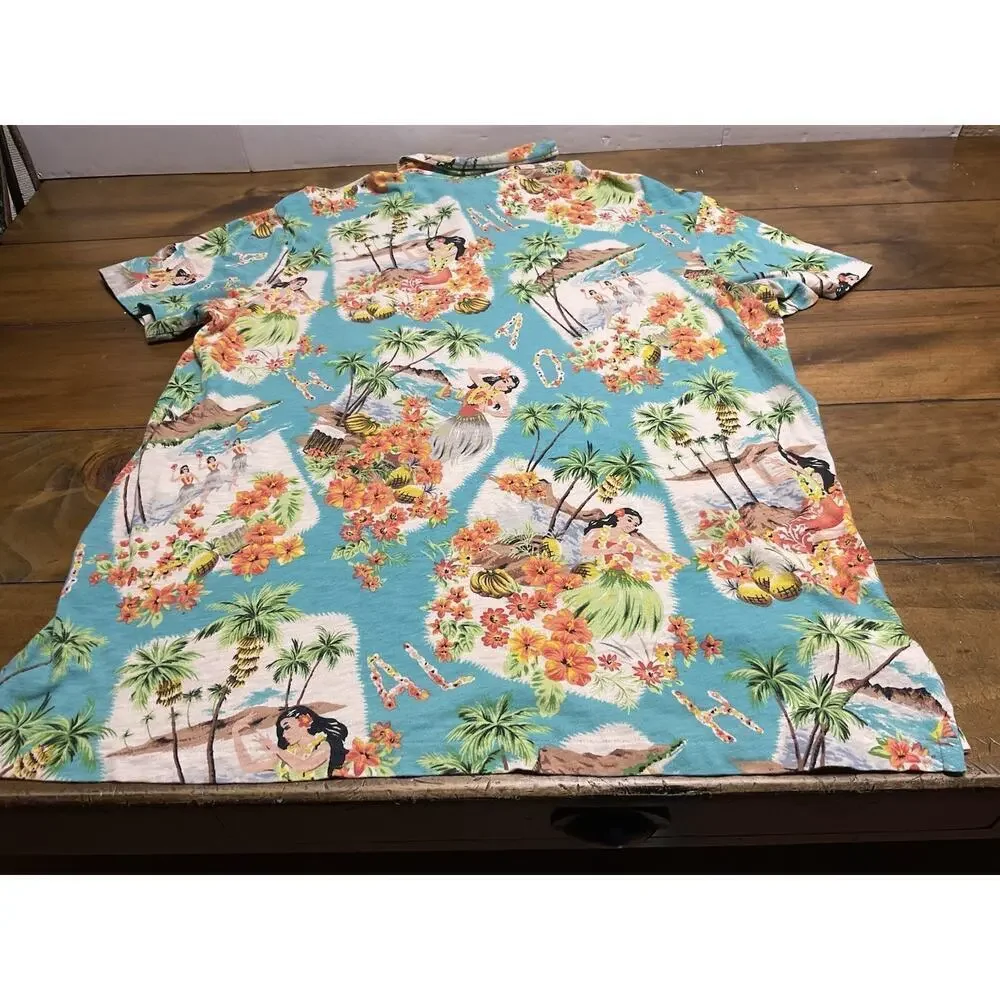 Polo Ralph Lauren Hawaiian Polo Mens XL Floral Hula Girls All Over Print